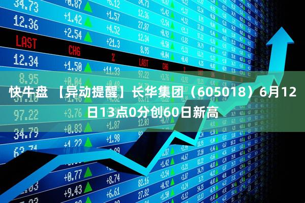 快牛盘 【异动提醒】长华集团（605018）6月12日13点0分创60日新高