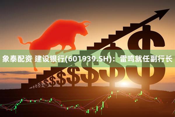 象泰配资 建设银行(601939.SH)：雷鸣就任副行长